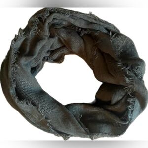 Fringed Infinity Scarf.- oversized, Army Green. One size fits most.